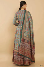 Thumbnail for Women's Partywear Designer Green Soft Dola Silk Anarkali suit with Dupatta - Kalishta - Distacart