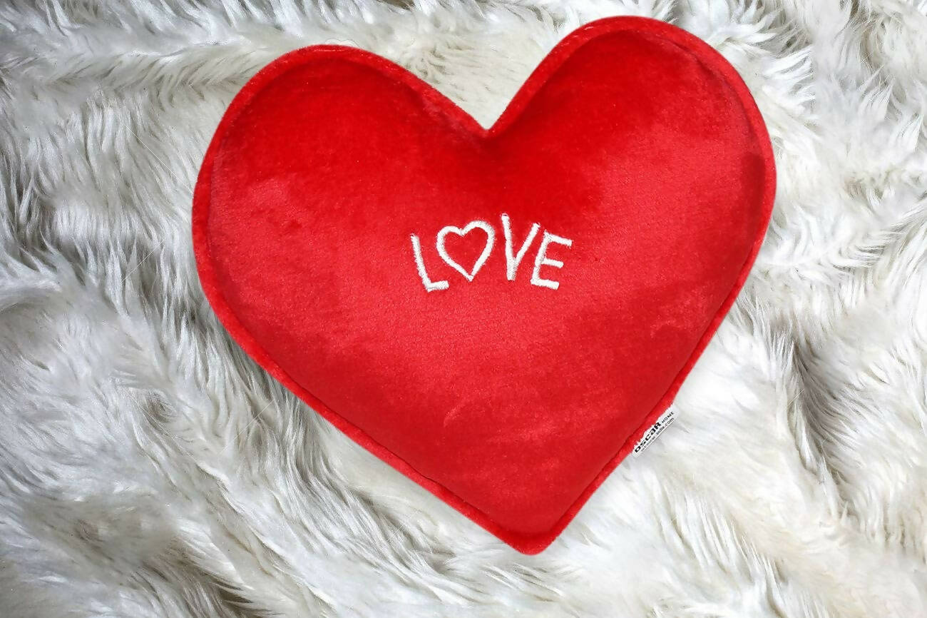 Oscar Home Soft Love Heart Shape Soft Cushion Pillow Toy (Red Color) - Distacart
