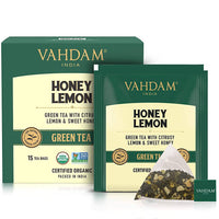Thumbnail for Vahdam Honey Lemon Green Tea