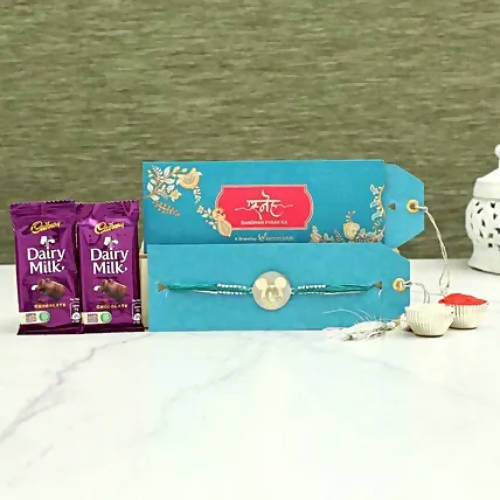 Cute Mickey Metal Rakhi & Dairy Milk Chocolates - Distacart