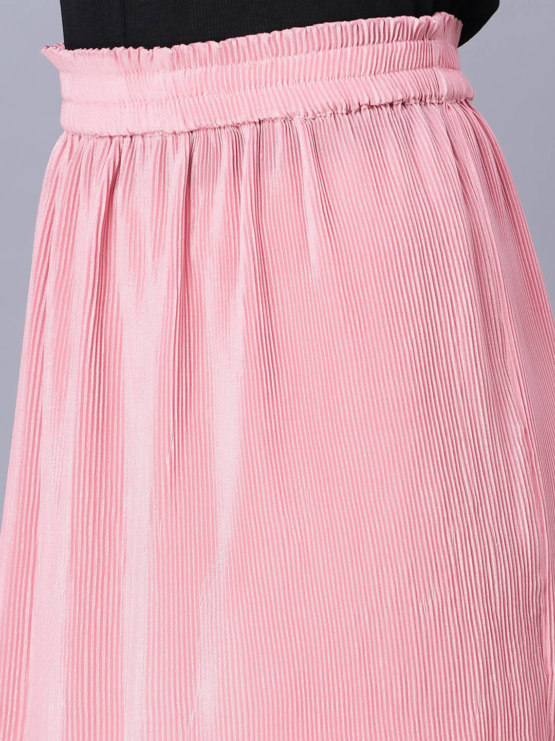 Myshka Chiffon Solid Pink Women Skirt - Distacart