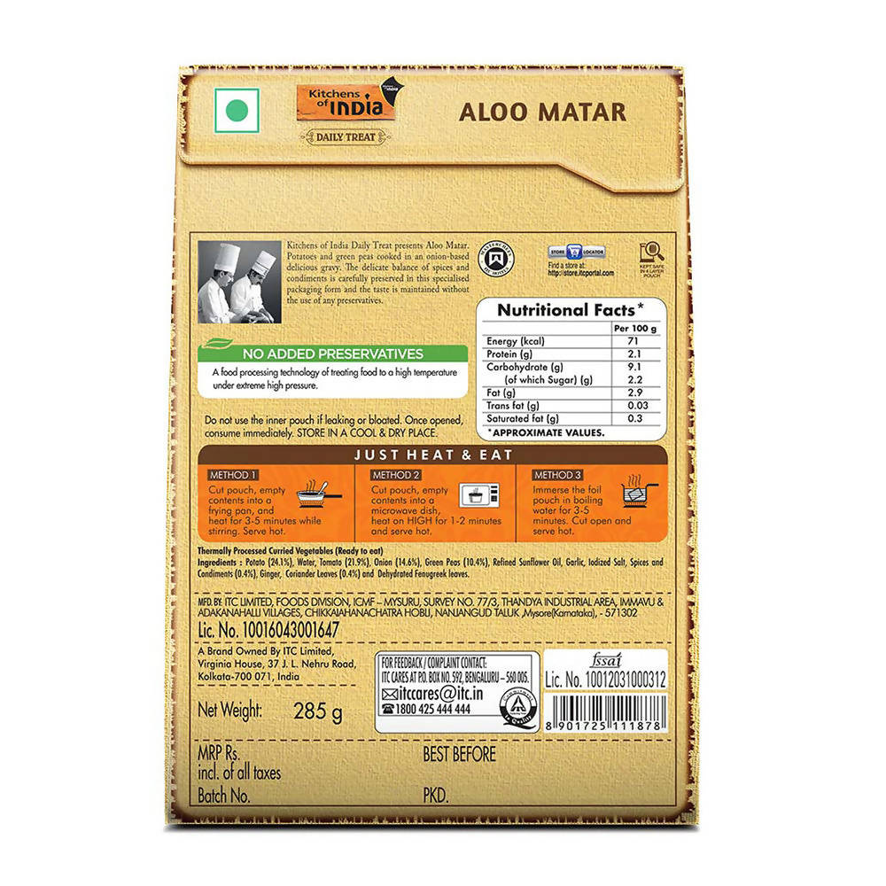 Kitchens of India Aloo Matar - Distacart