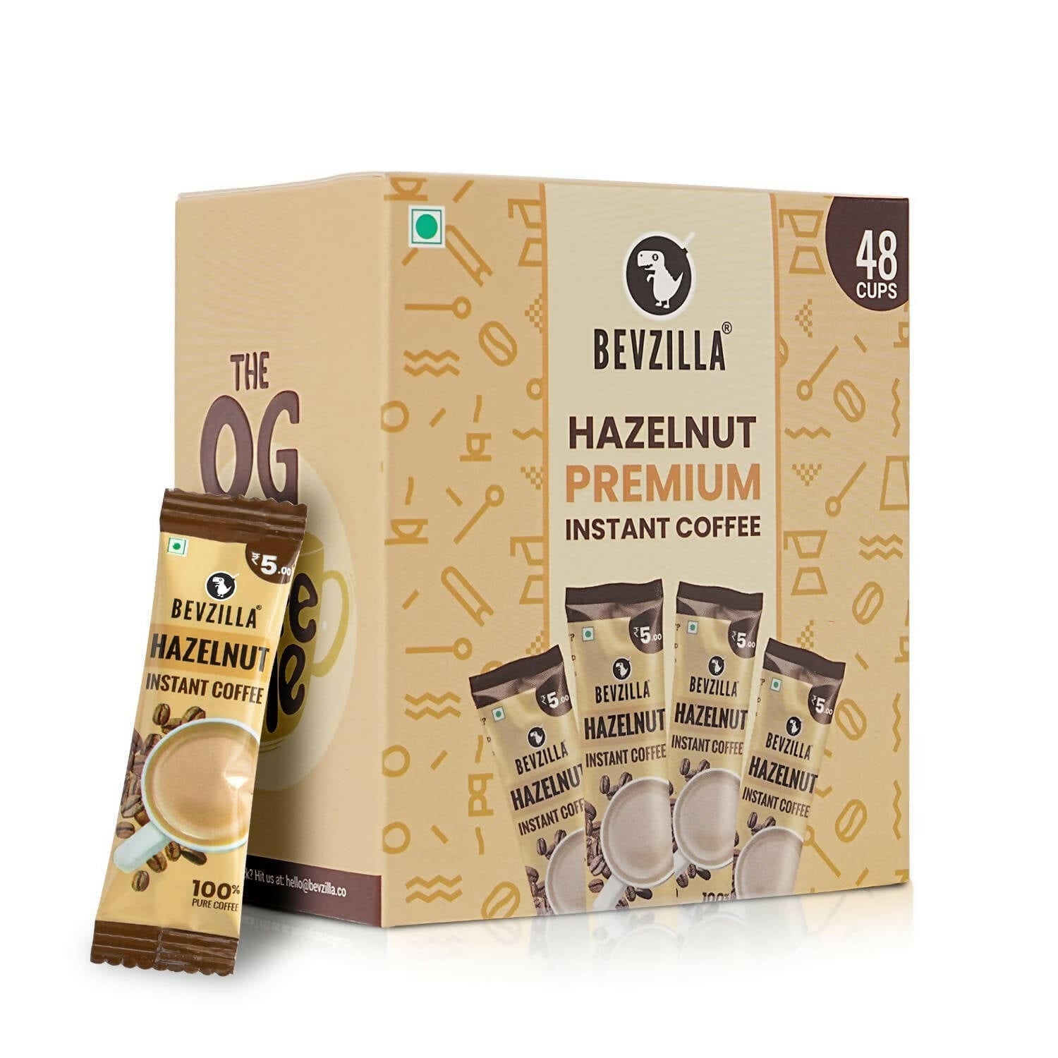 Bevzilla Instant Coffee Powder Sachets (Hazelnut) - Distacart