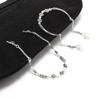 Thumbnail for Tehzeeb Creations Silver Plated Anklets With Stone