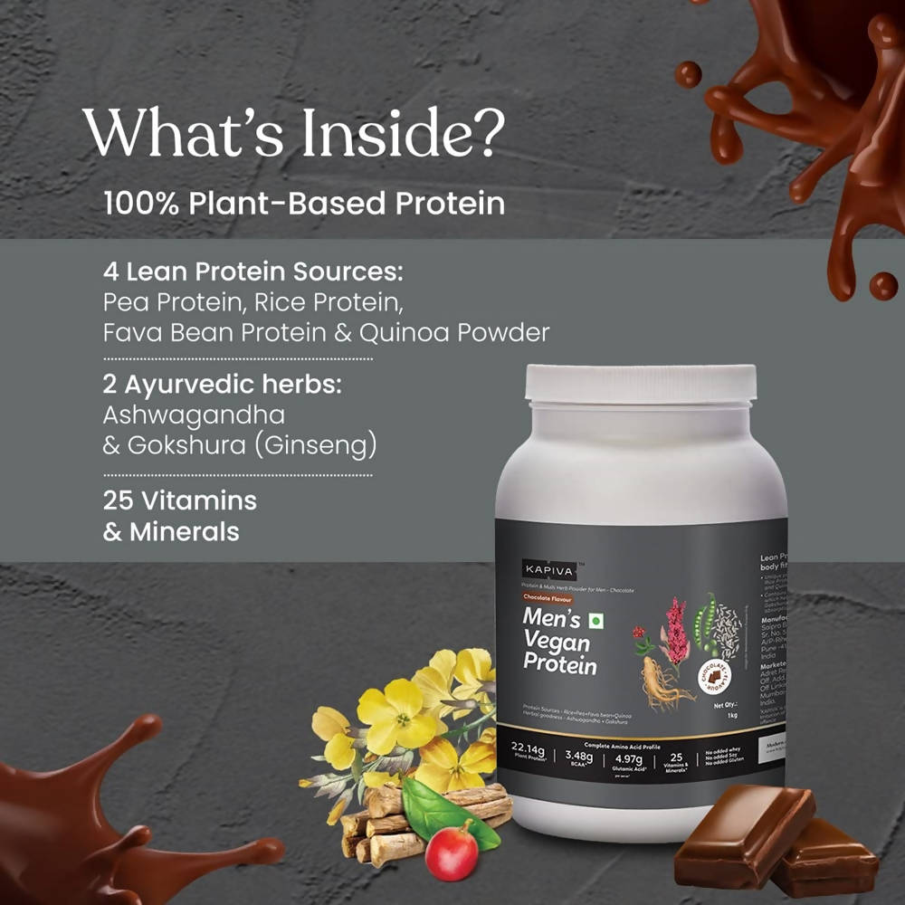 Kapiva Ayurveda Men's Vegan Protein - Chocolate Flavour