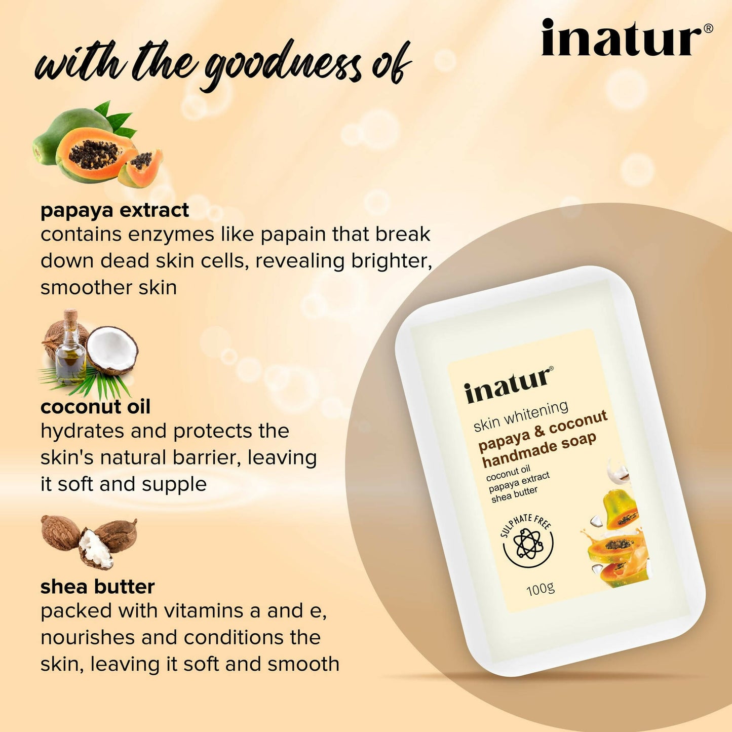Inatur Papaya and Coconut Soap - Distacart