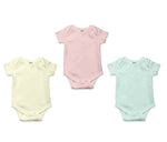 Thumbnail for AHC Soft Cotton Short-Sleeve Bodysuits Solid Onesies New Born Infant Dress - Pink/Yellow/Green - Distacart