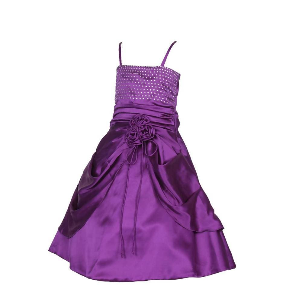 Asmaani Baby Girl's Purple Satin A-Line Maxi Full Length Dress (AS-DRESS_22020) - Distacart