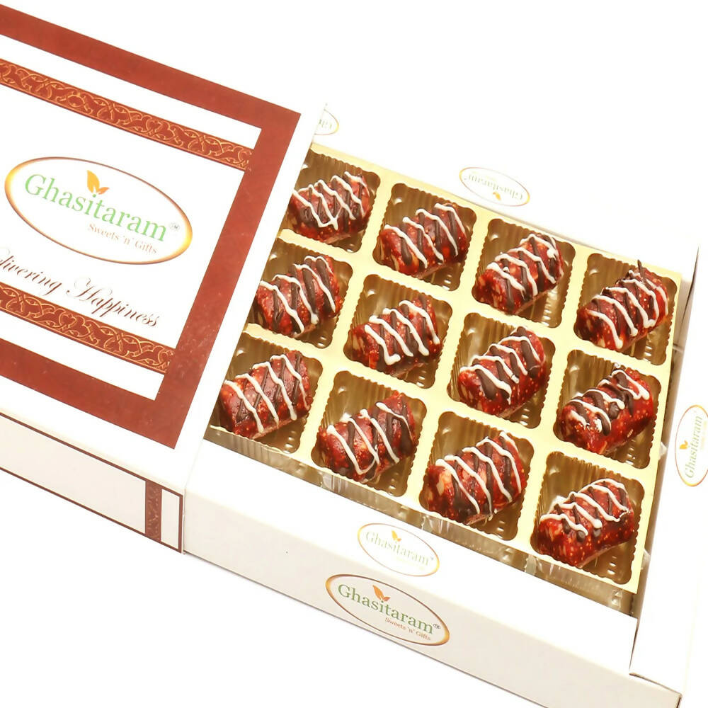 Ghasitaram Anjeer Khajoor Chocolate Rolls In White Box - Distacart