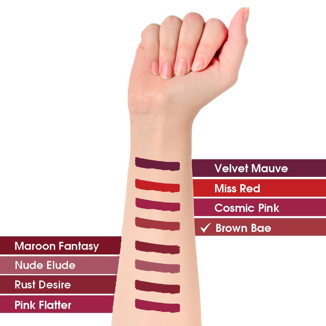 TAC - The Ayurveda Co. Liquid Matte Brown Bae Lipstick - Distacart