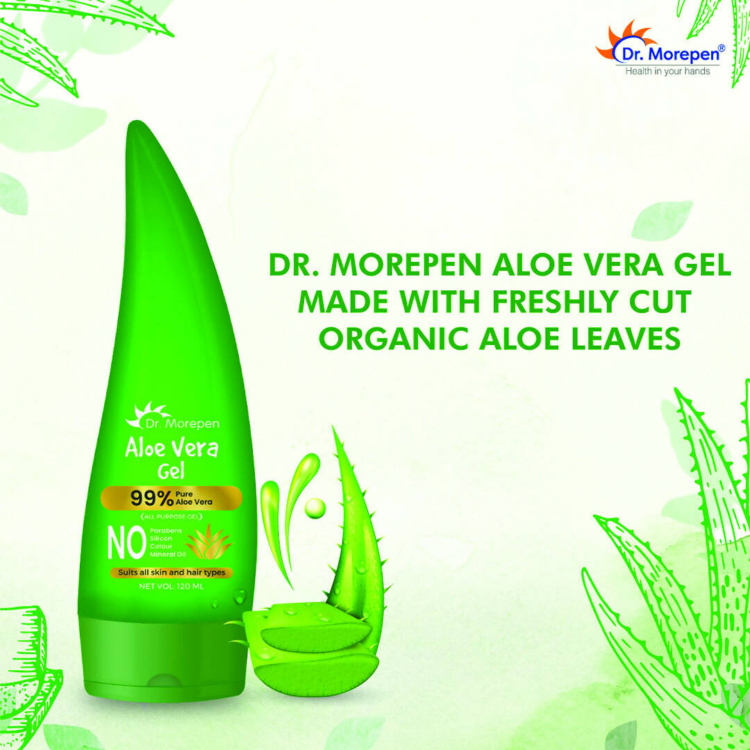 Dr. Morepen 99% Pure Aloe Vera Gel for Glowing Skin & Healthy Hair - Distacart