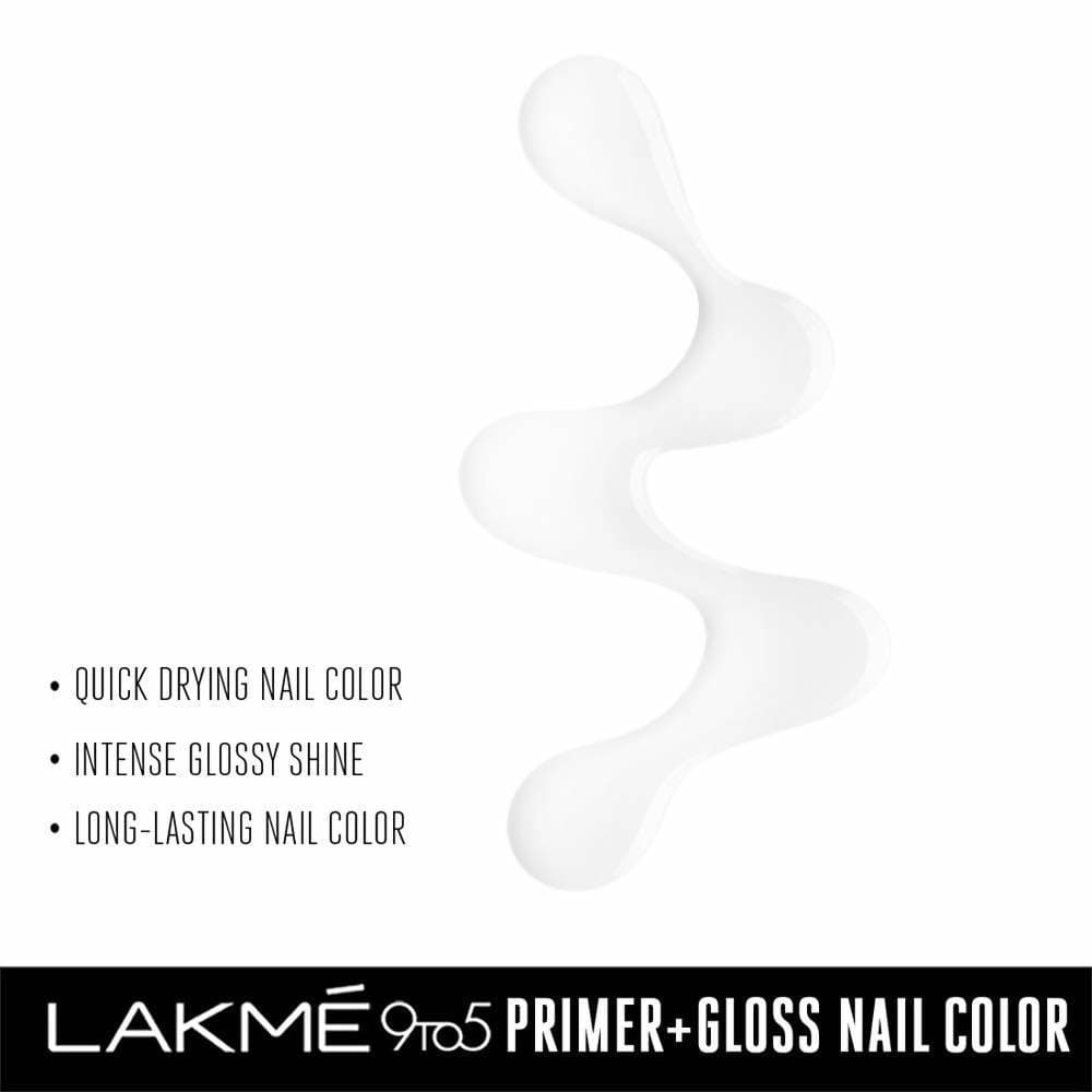 Lakme 9 to 5 Primer + Gloss Nail Colour - Top Coat - Distacart