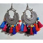 Thumbnail for Muskan Glass Pearl Multi color Thread Fancy Earrings