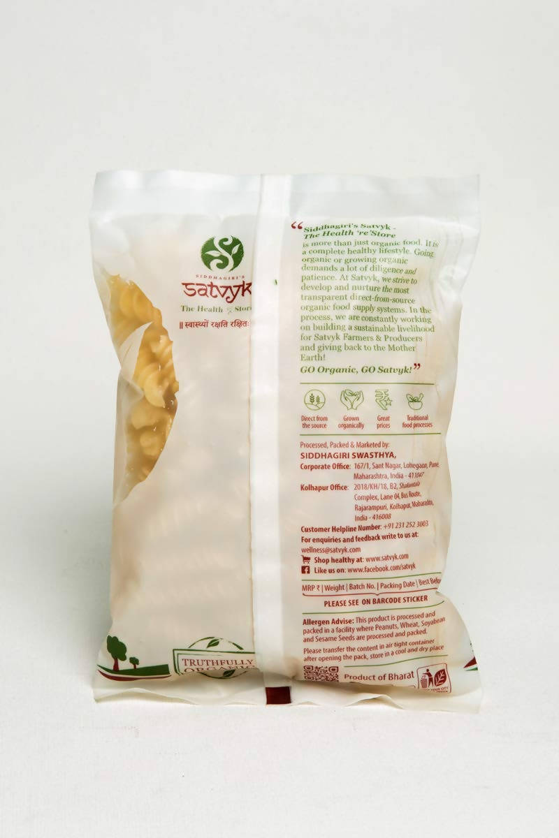 Siddhagiri's Satvyk Organic Whole Wheat Pasta Fussili Back image