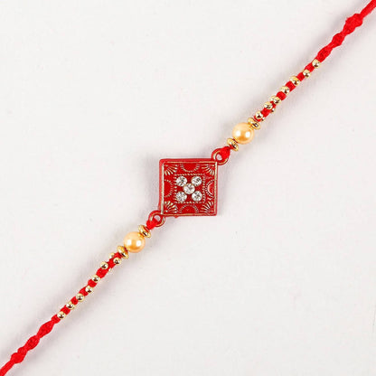 Sleek American Diamond Rakhi And Soan Papdi - Distacart