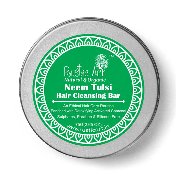 Rustic Art Neem Tulsi Hair Cleansing Bar