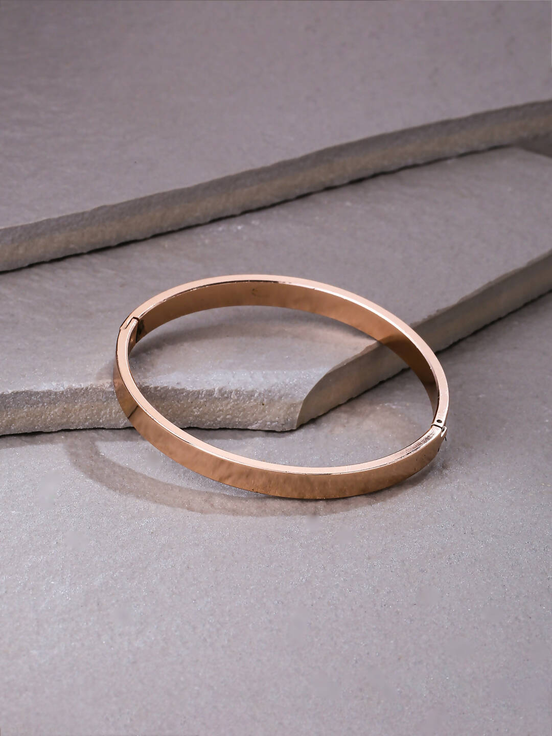 NVR Men's Rose Gold Metal Interlock Kada Bracelet - Distacart