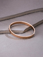 Thumbnail for NVR Men's Rose Gold Metal Interlock Kada Bracelet - Distacart