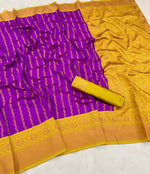 Thumbnail for DEIANA'S Beautiful Golden Jari with New Design Soft Lichi Silk Saree - Majenta - Distacart