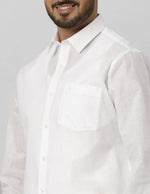 Thumbnail for Ramraj Cotton Mens Full Sleeve Formal Poly Cotton White Shirt - Distacart