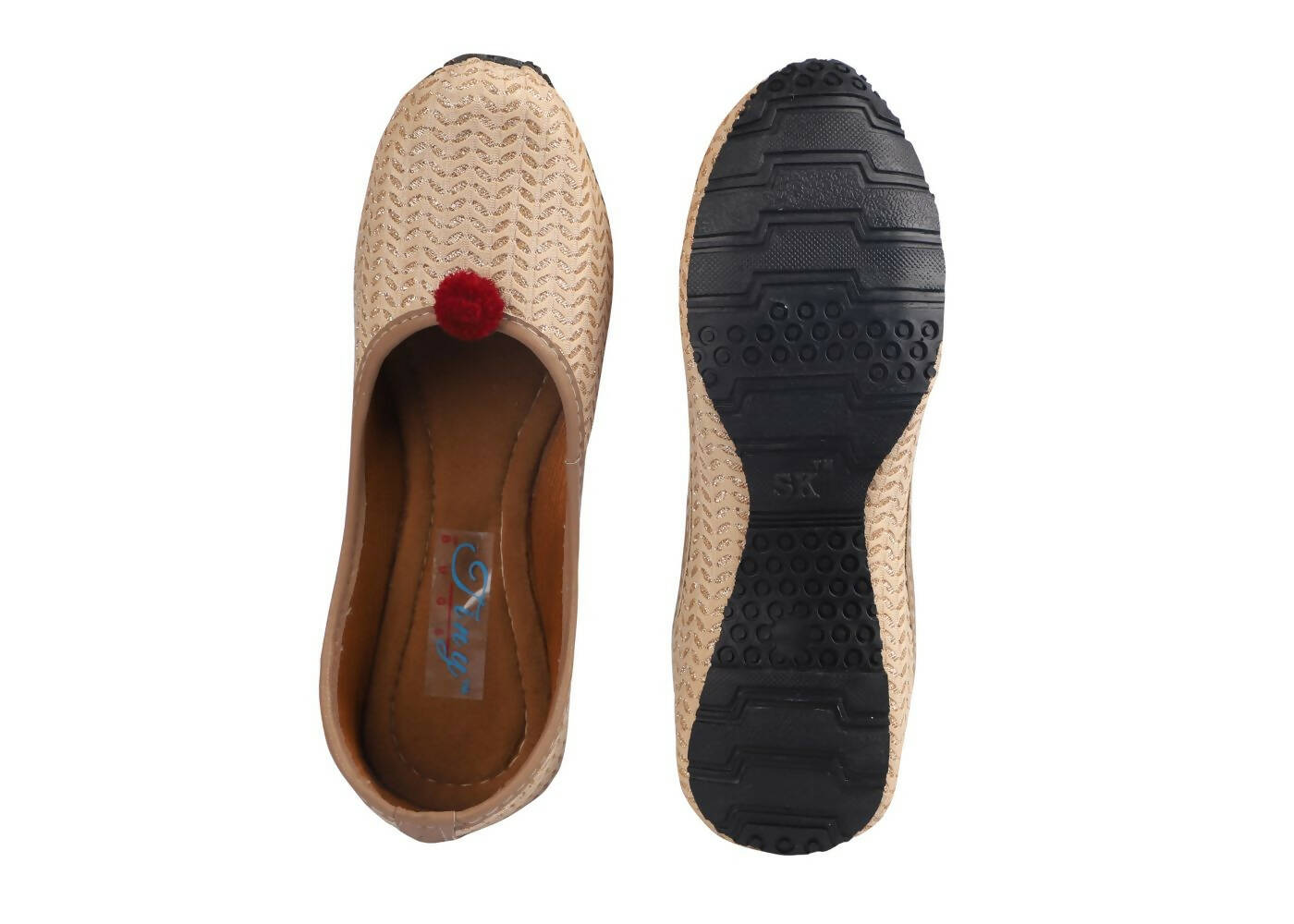Tiny Bugs Girls Ethnic Wear Juttis - Gold - Distacart