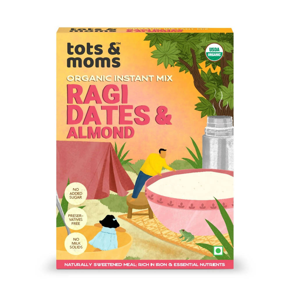 Tots and Moms Organic Ragi Dates & Almonds Instant Mix - Distacart