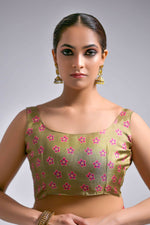 Thumbnail for Vishnu Weaves Women's Navy-Blue Cotton Silk Printed Saree with Blouse - Distacart