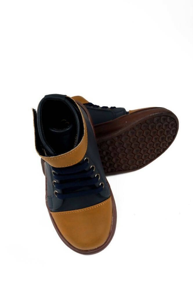 Tiny Bugs Boys Party Wear Mid Top Boots - Navy - Distacart