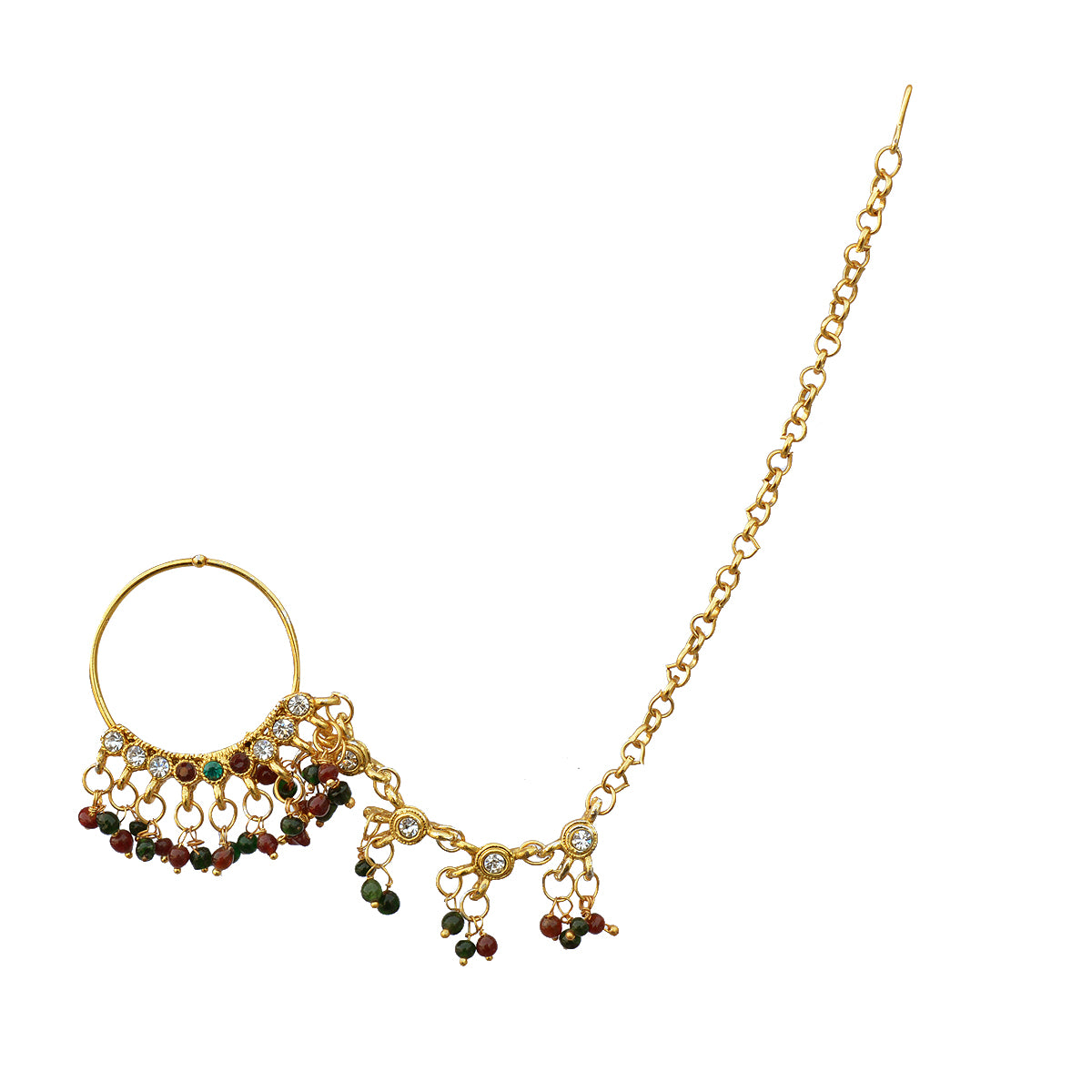 Gold-Plated Alloy Nath And Hathphool Combo - The Pari - Distacart