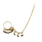 Thumbnail for Gold-Plated Alloy Traditional Multi Colour Nath - The Pari - Distacart