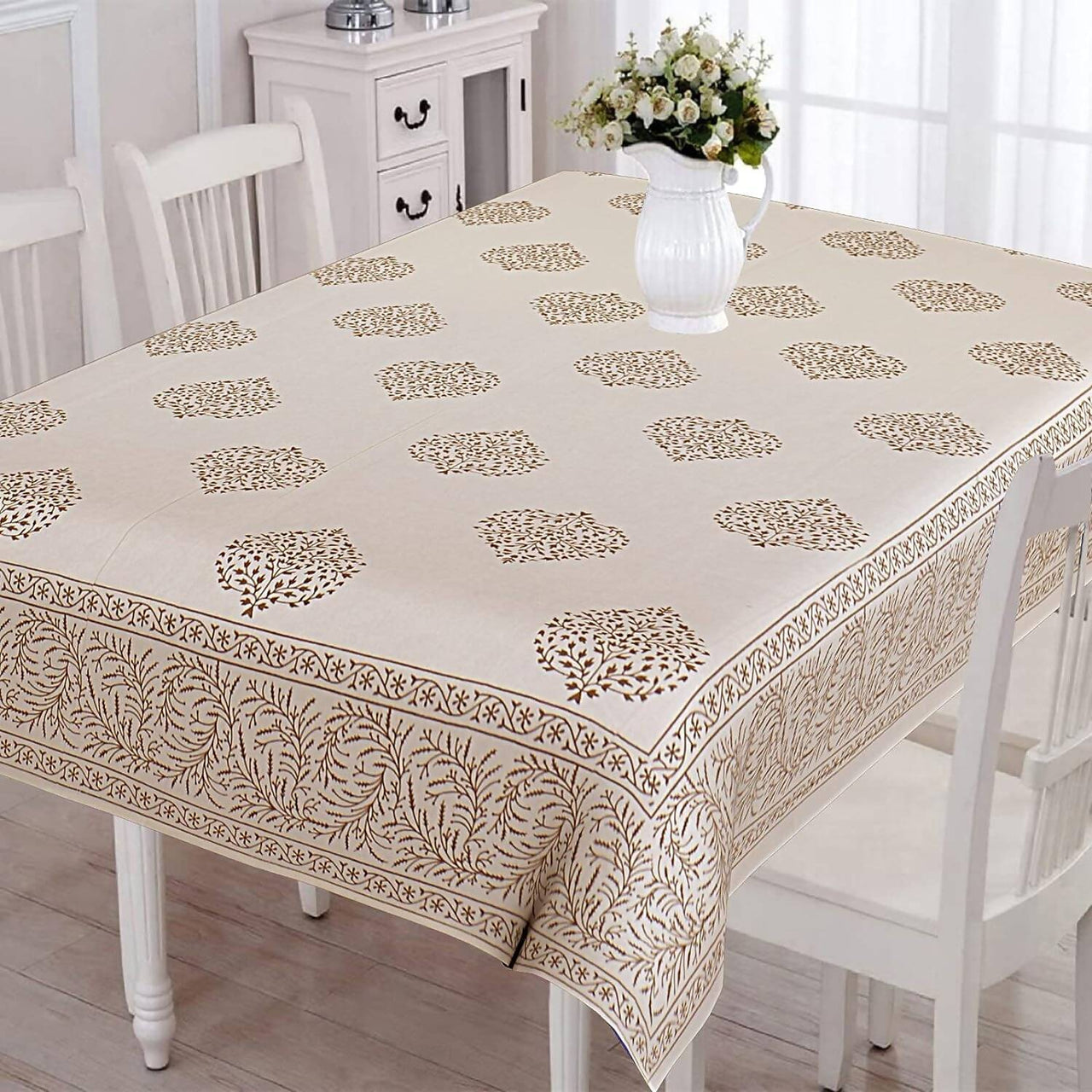 Urbano Homz Table Cloth for 6 Seater Dining Table - Cream - Distacart
