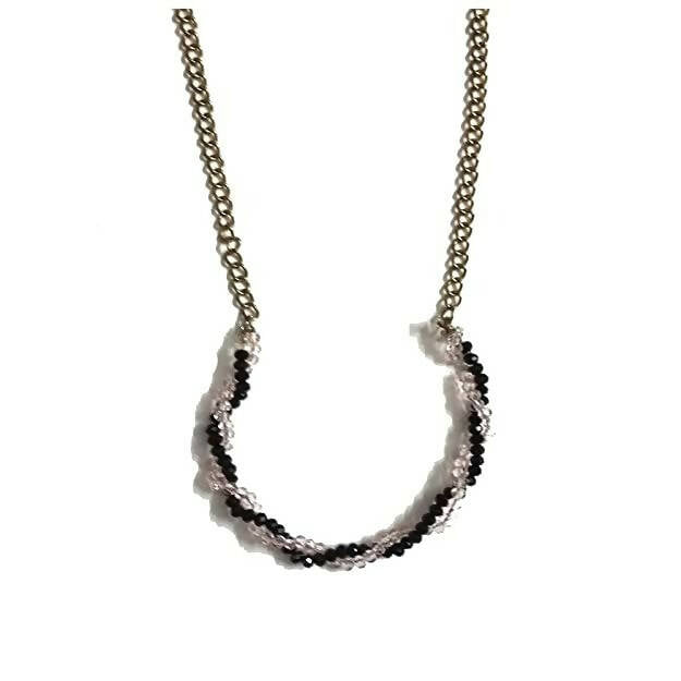 Tiaraa Black & Pink Alloy Necklace with Stones for Girls - Distacart