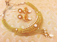 Thumbnail for White Kemp Designer Bridal Necklace Set