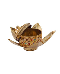 Thumbnail for Puja N Pujari Golden Brass Sindoor Box