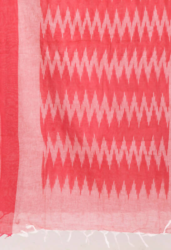 Mominos Fashion Moeza Women's Handloom Cotton Ikkat Pink Dupatta - Distacart