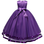 Thumbnail for Asmaani Baby Girl's Purple-Color Satin A-Line Maxi Full Length Dress (AS-DRESS_22066) - Distacart