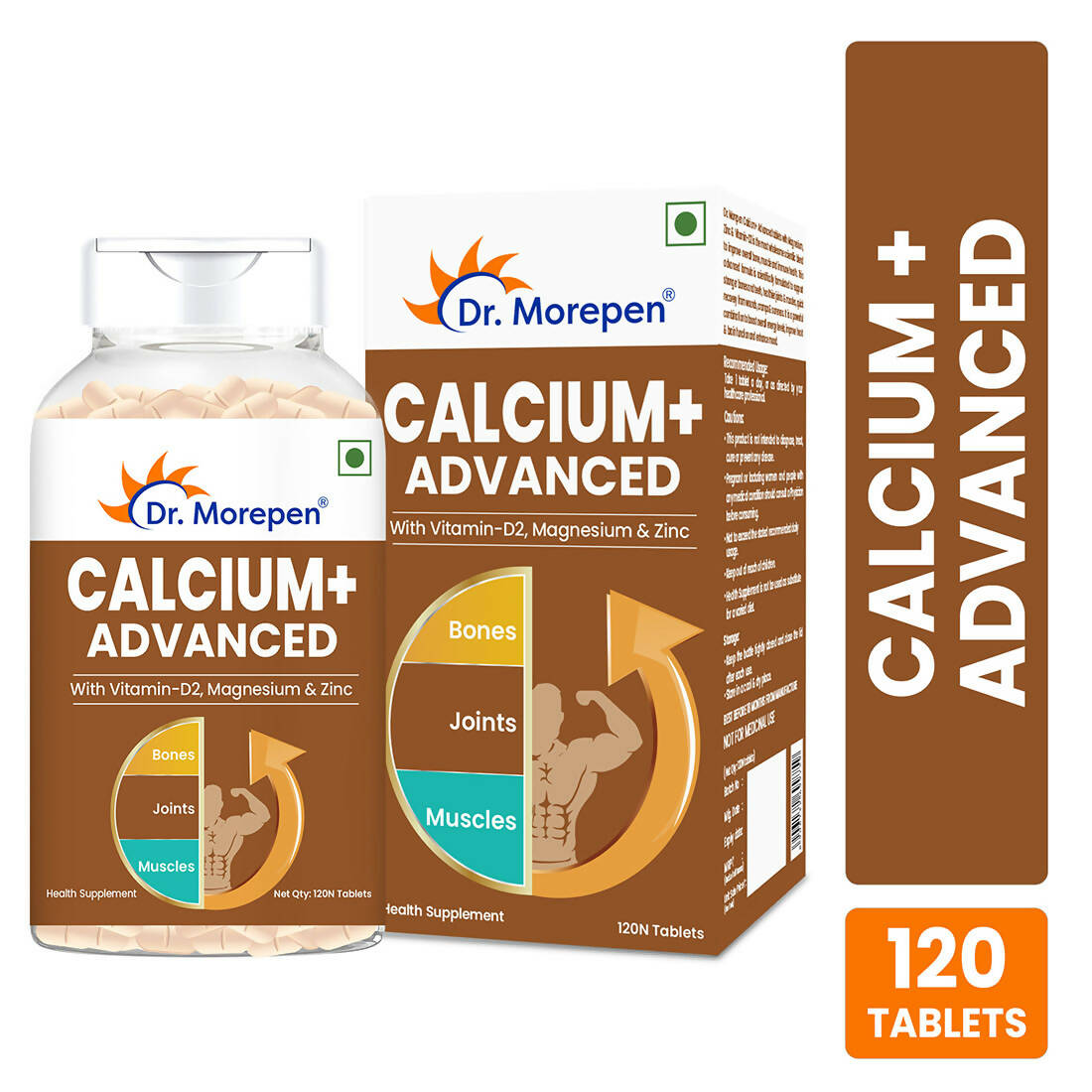 Dr. Morepen Calcium+ Advanced Tablets with Vitamin - D2, Magnesium & Zinc - Distacart