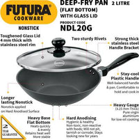Thumbnail for Hawkins Futura Non-stick Deep Fry Pan with Glass Lid 2 L (NDL20G) - Distacart