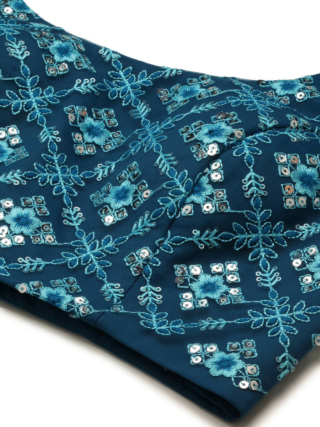 House of Panchhi Teal Net Sequinse Work Lehenga & Blouse, Dupatta - Distacart
