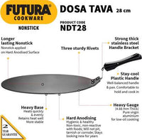 Thumbnail for Hawkins Futura Non-stick Dosa Tava 28 cm Diameter (NDT28) - Distacart