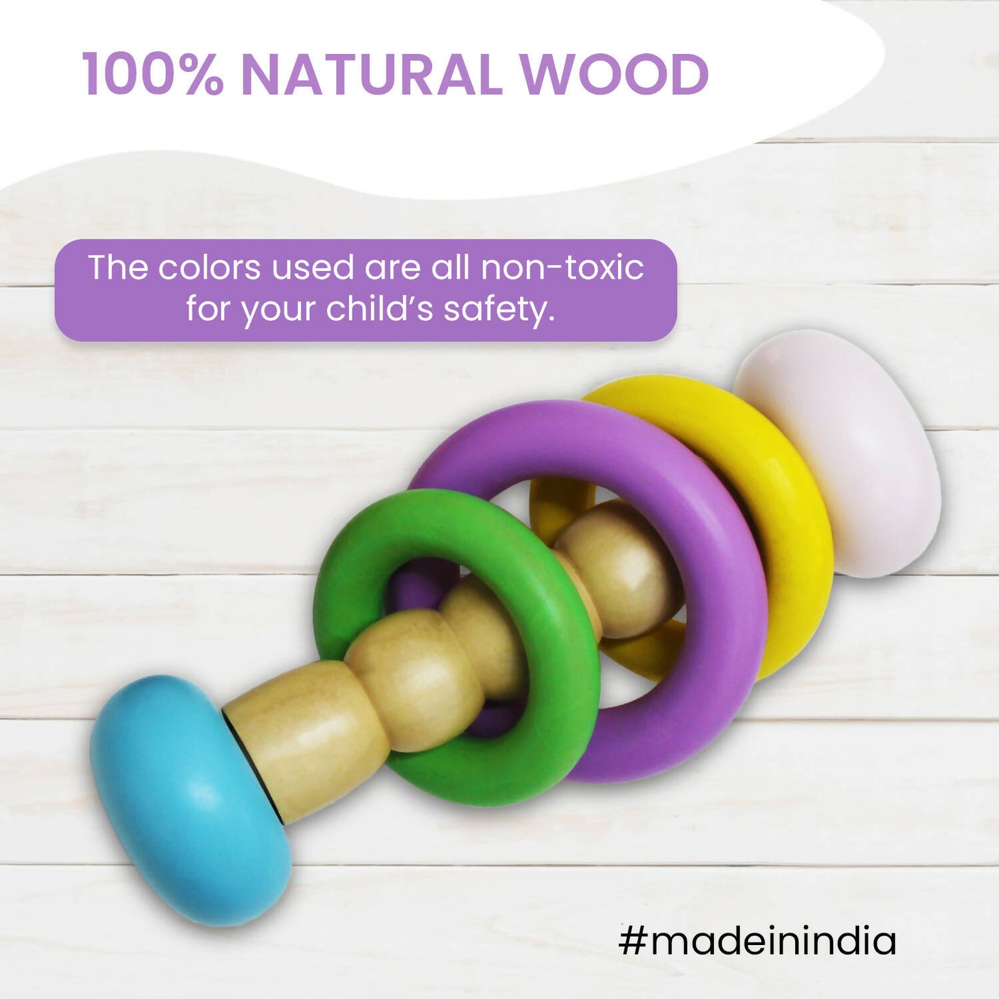 Matoyi Classic Wooden Dumbbell Rattle For Babies - Distacart