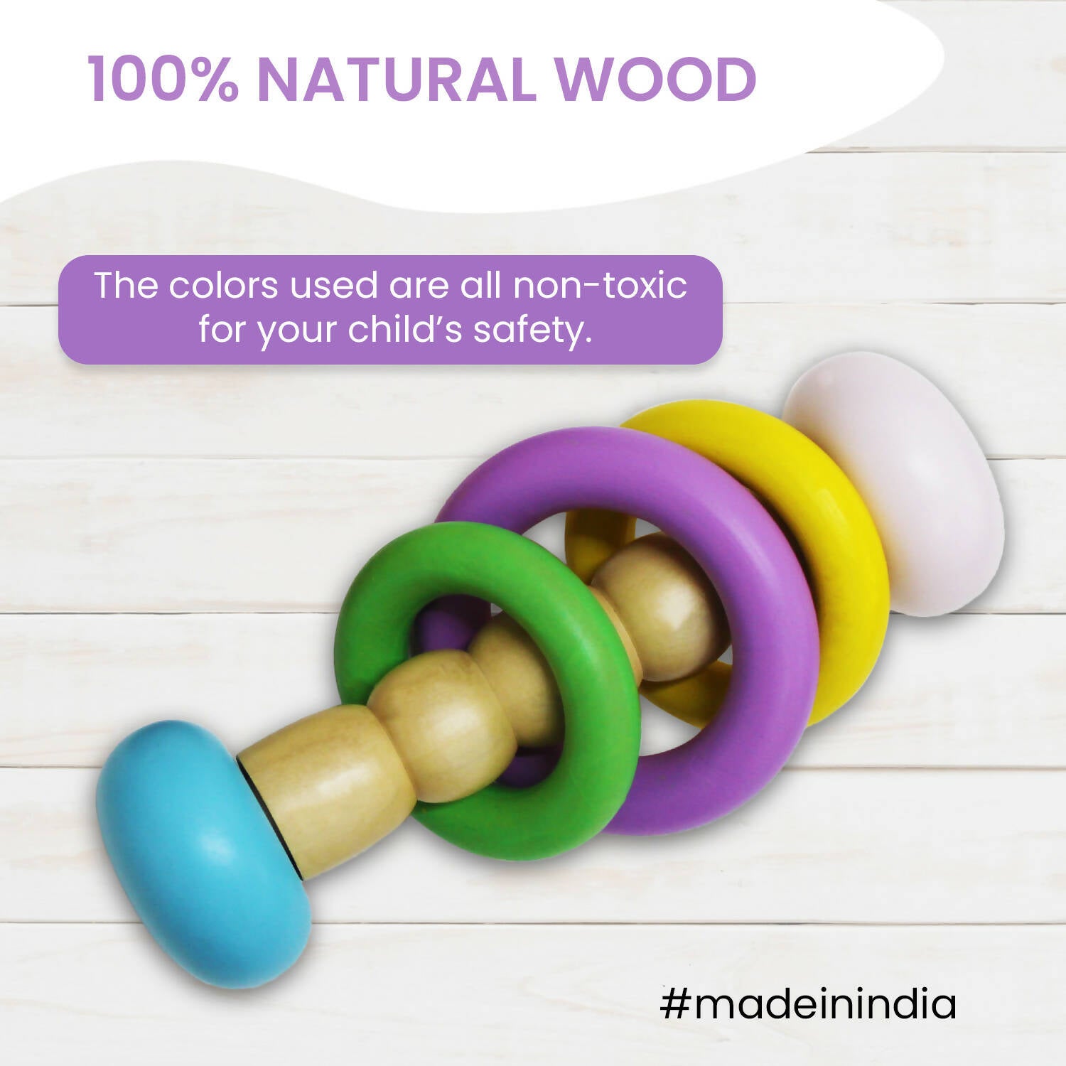Matoyi Classic Wooden Dumbbell Rattle For Babies - Distacart