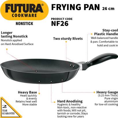 Hawkins Futura Non-stick Frying Pan 26 cm Diameter 1 L (NF26) - Distacart