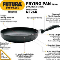 Thumbnail for Hawkins Futura Non-stick Rounded Sides Frying Pan 26 cm Diameter 1 L (NF26R) - Distacart