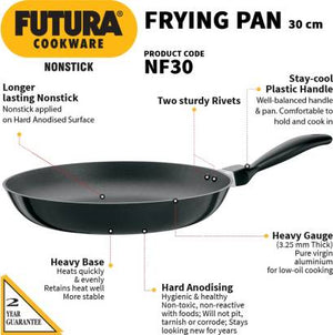 Hawkins Futura NF30 Non-stick Frying Pan 30 cm Diameter 2.5 L capacity - Distacart