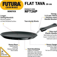 Thumbnail for Hawkins Futura Non-stick Flat Tava 26 cm Diameter (NFT26P) - Distacart