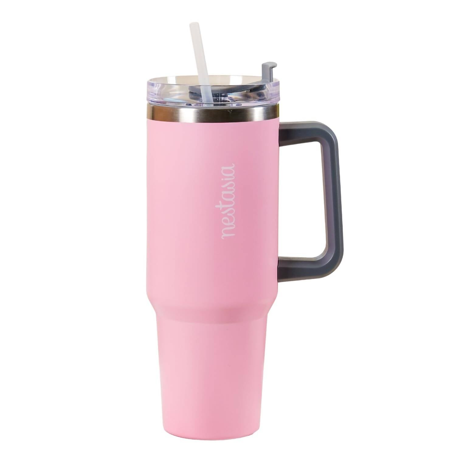 Nestasia Tumbler with Handle Straw & Lid - 1.2L (Pink) - Distacart