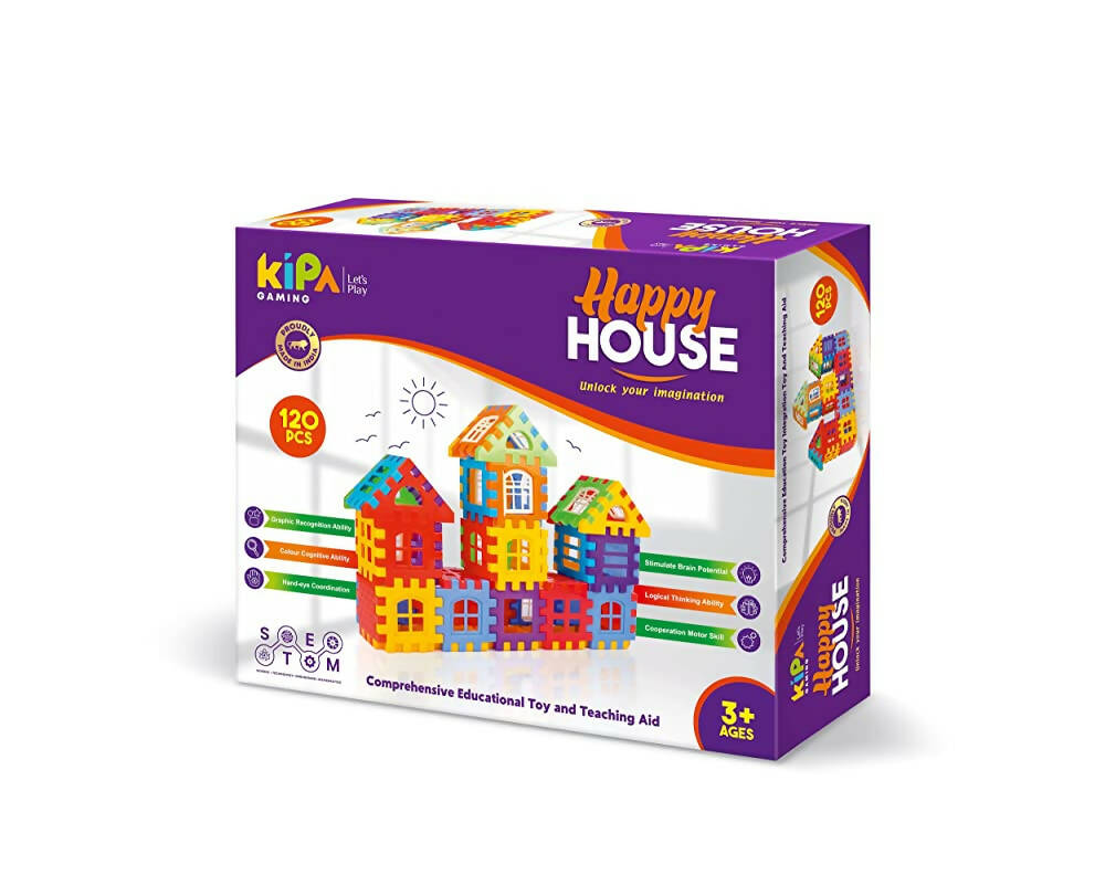 Kipa Multi Colored 120 Pieces Mega Jumbo Happy Home House Building Block with Attractive Windows and Smooth Rounded Edges Blocks Game Fun - Distacart