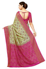 Thumbnail for Mimosa Women's Patola Style Art Silk Green Saree - Distacart