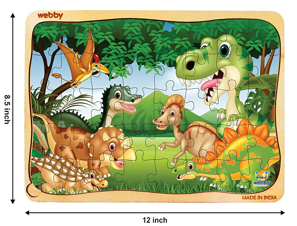 Webby Dinosaurs in Jungle Wooden Jigsaw Puzzle-40 Pcs - Distacart